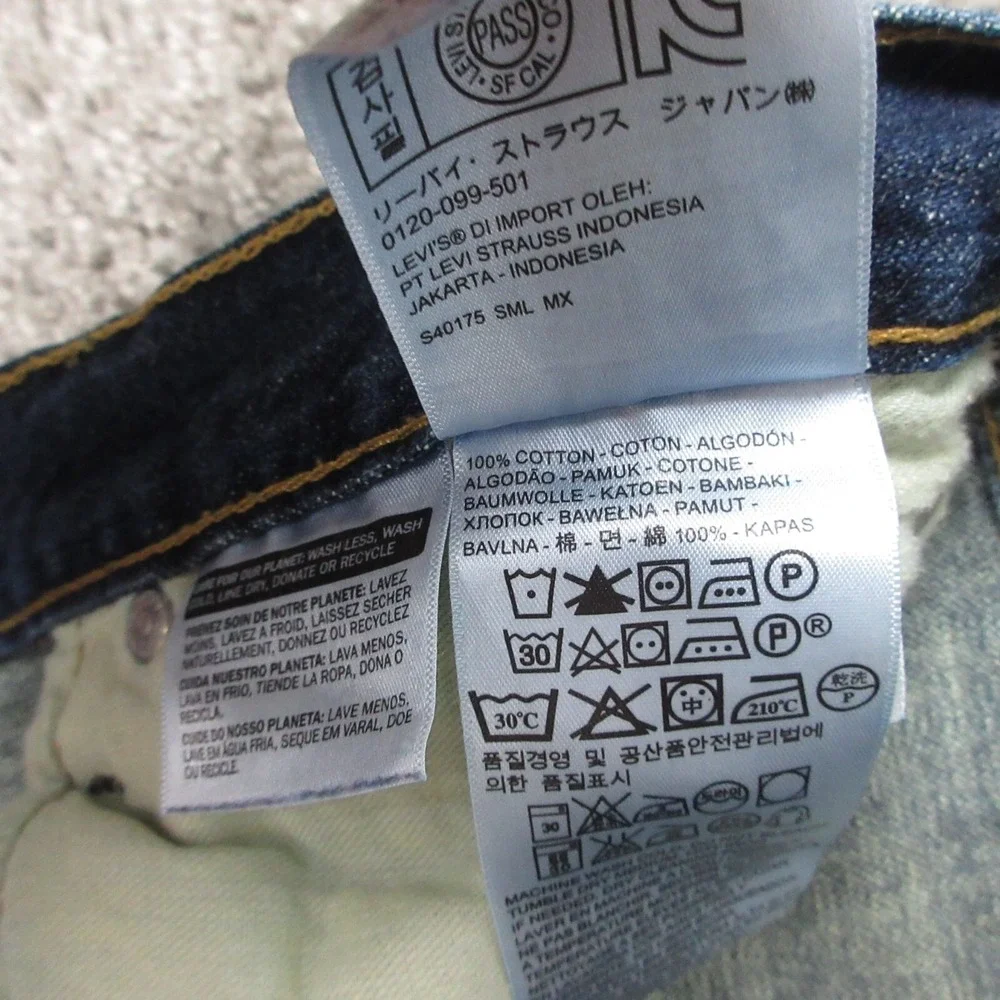 Levis Jeans Mens 36x32 Blue 514 Regular‎ Straight Whisker Faded Dark Denim Pants